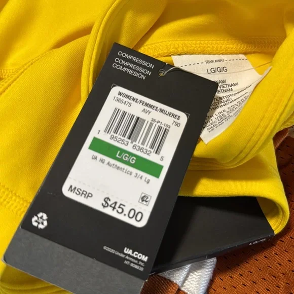 Under armour capris new with tags large yellow - Picture 5 of 5